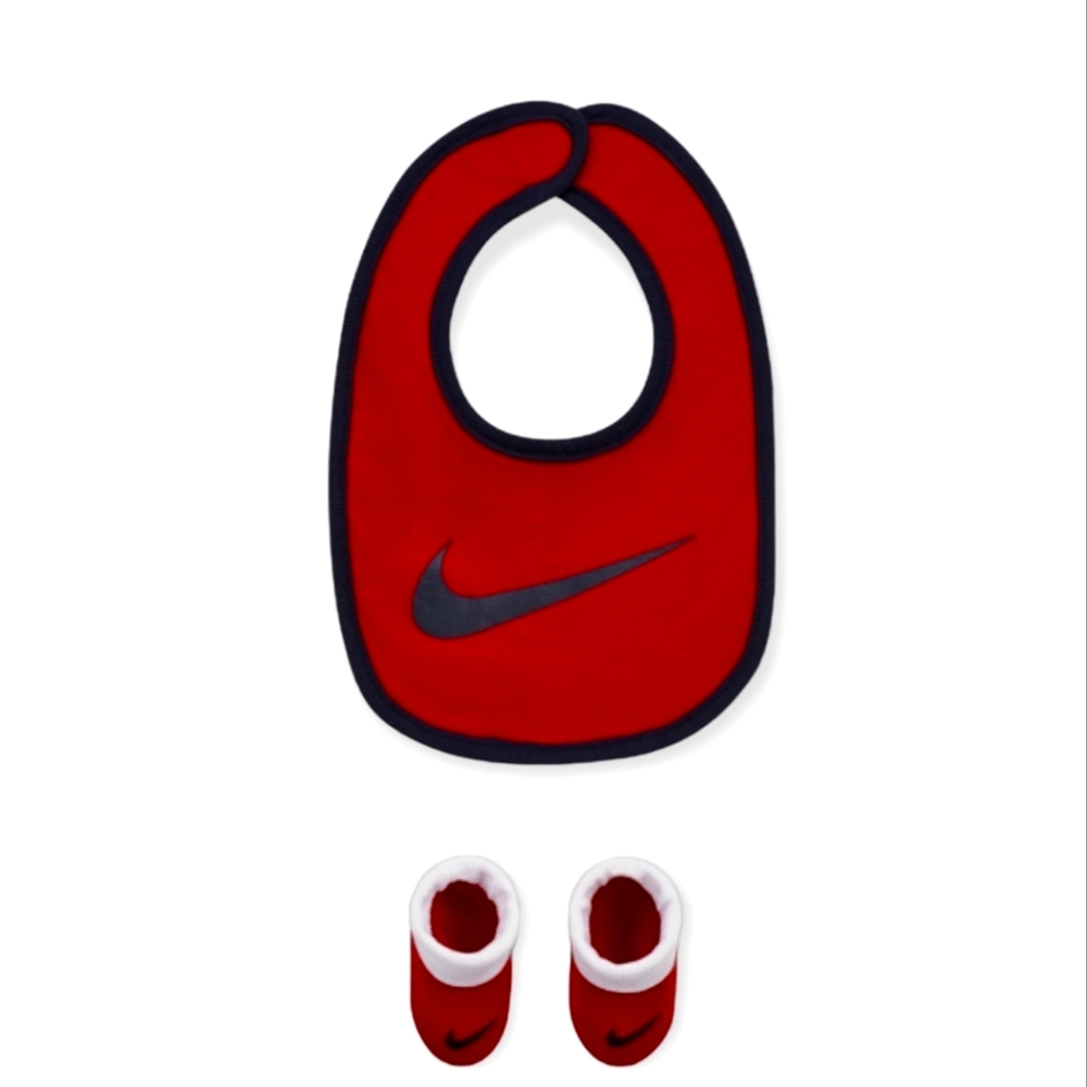 New! Nike 0-6 Month Baby Bib and Booties Infant Shoes Set